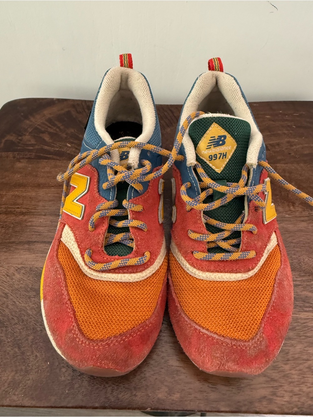 New Balance Kids Colorblock Sneakers in Orange, Red & Yellow
